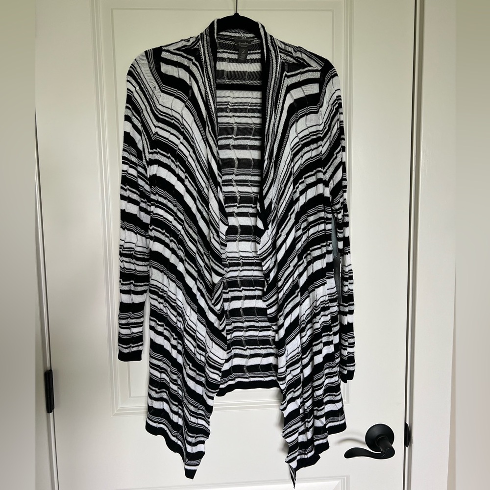 Chicos Travelers Collection Striped Cardigan LIKE NEW